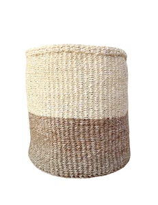 African Kiondo Basket Woven Sisal Storage Planter Kenyan Made 10.5 in/27cm Beige - Picture 1 of 7