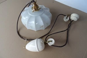 1925 orig. KERAMIK ZUGLAMPE LAMPENZUG Deckenzuglampe Deckenlampe Pendelleuchte - Bild 1 von 18