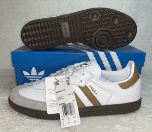 ADIDAS SAMBA OG CASUAL SNEAKERS MENS SZ 9 WHITE DESERT BROWN GRANITE JH8796 - Picture 1 of 12