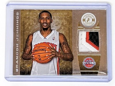 2013-14 全面认证全金布贴 #17 Brandon Jennings /25 活塞 — 第 1/2 张图片