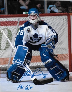 Auto. Toronto Maple Leafs Felix Potvin 8x10 Photo Original Inscribed The Cat - Picture 1 of 2