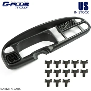 Black Fit For 1998-2002 Dodge Ram Pickup Dashboard Bezel Instrument W/ Vents - Picture 1 of 12