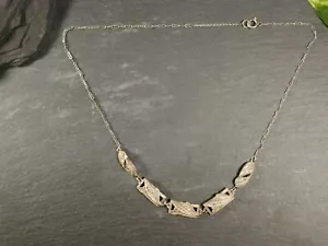 Schöne 830 Silber Kette Jugendstil Art Deco Dünn Floral - Bild 1 von 12