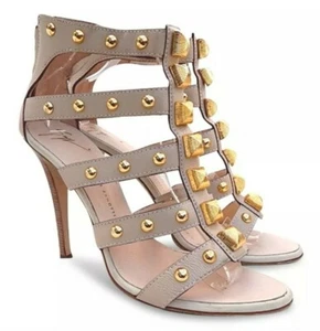 $ 8861 Giuseppe Zanotti Größe 39 große Sandalen mit Nieten Gladiatorenabsatz - Akt - - Bild 1 von 10