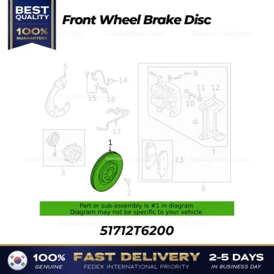 ⭐Genuino⭐ Disco de freno de rueda delantera 51712T6200 para Hyundai Genesis GV80 Foto 1 de 2