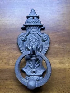 Vintage Cast Iron Door Knocker w/Lion on Bottom-Very Clean & Well Made! - Picture 1 of 6