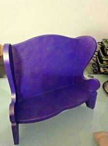 BIG SZ Doll Teddy Bear Bench Wood 14" PURPLE Display BabyDoll Furniture Loveseat - Picture 1 of 6