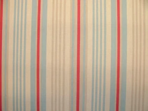 4m iLiv Buchenholz blau Streifen Baumwollstoff Vorhang Raffrollo Polster - Bild 1 von 7