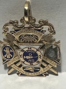 Antiker Freimaurer Gold Anhänger Ivanhoe Lodge #449 & Columbia RAC #91 - um 1920 - Bild 1 von 14