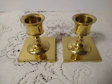 Pair of Brass Partylite Candlestick Candle Holders Square Base 2.5" P0225