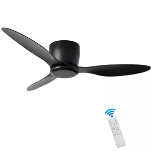 42" Flush Mount Ceiling Fan without light, 3 Reversible Blades, with 6 Speeds - Picture 1 of 7