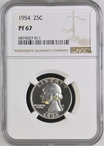 1954 Washington Proof Quarter PF67, PR67 - Picture 1 of 5