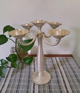 Silver Tone Candelabra 5 Arms Rustic Farmhouse 2004 Target - Picture 1 of 6
