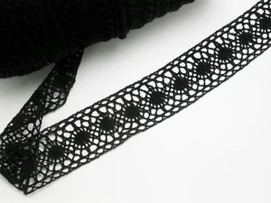 Cluny Lace 1 7/8" (47,6 mm) nero 10 iarde bordo da cucire - Foto 1 di 1