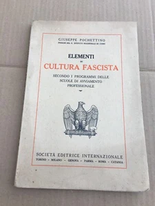Elements Of Culture Fascist Giuseppe Pochettino 1932 Old Book - Picture 1 of 4