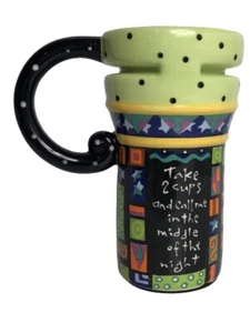 Giftcraft Travel Coffee Mug with Lid ~ Ceramic ~ Colorful ~ 16 oz - Picture 1 of 7