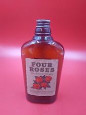 VTG Four Roses One Pint Amber Whiskey Bottle With Lid