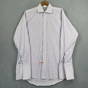 Harvie & Hudson Shirt Men's 16L White Button Up Dress Double Cuff 100% Cotton - Picture 1 of 11