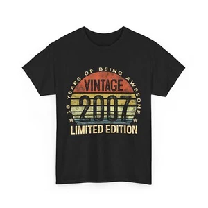 Vintage 2007 Limited Edition 18-Year-Old Gifts 18th Birthday T-Shirt - Picture 1 of 8