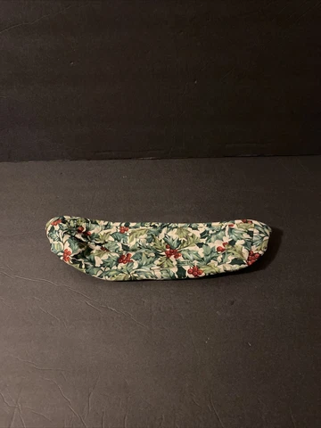 Longaberger Basket Liner for Cracker/Muffin 100% Cotton Holly Berry Made in USA Cover