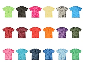 Plain Colors Tie Dye T-Shirts Youth Kids XS S M L 100% Cotton Colortone - Picture 1 of 31