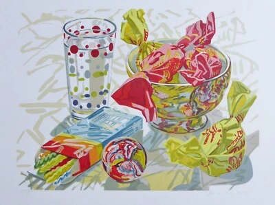 Janet Fish Still Life with Candy 1996 Realism Hand signed Lithograph US Artist - Image 1 of 4
