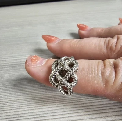 Helzberg Diamonds Sterling Silver Infinity Love Knot ring Size 9 - Image 1 of 4