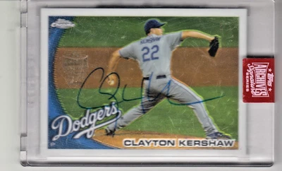 Clayton Kershaw 2010 Topps Chrome ON CARD AUTO 1/1  Topps Archives 1 of 1 - Image 1 of 2