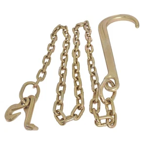 Grade 70 Wrecker Tow Chain 5/16 x 6 FT 15" Axle J Hook Hook Rollback Carrier USA - Picture 1 of 7