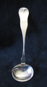 N & T Foster Coin Silver Gravy Ladle, Newburyport, MA / circa 1830 - Picture 1 of 3