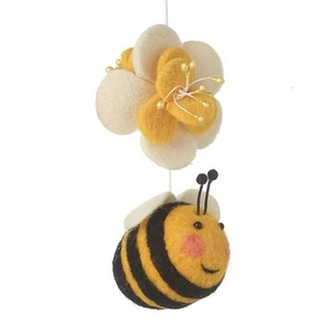 Felt Floral Bumblebee Hanging Easter Decoration For Twig Trees Spring Home Decor - Picture 1 of 1