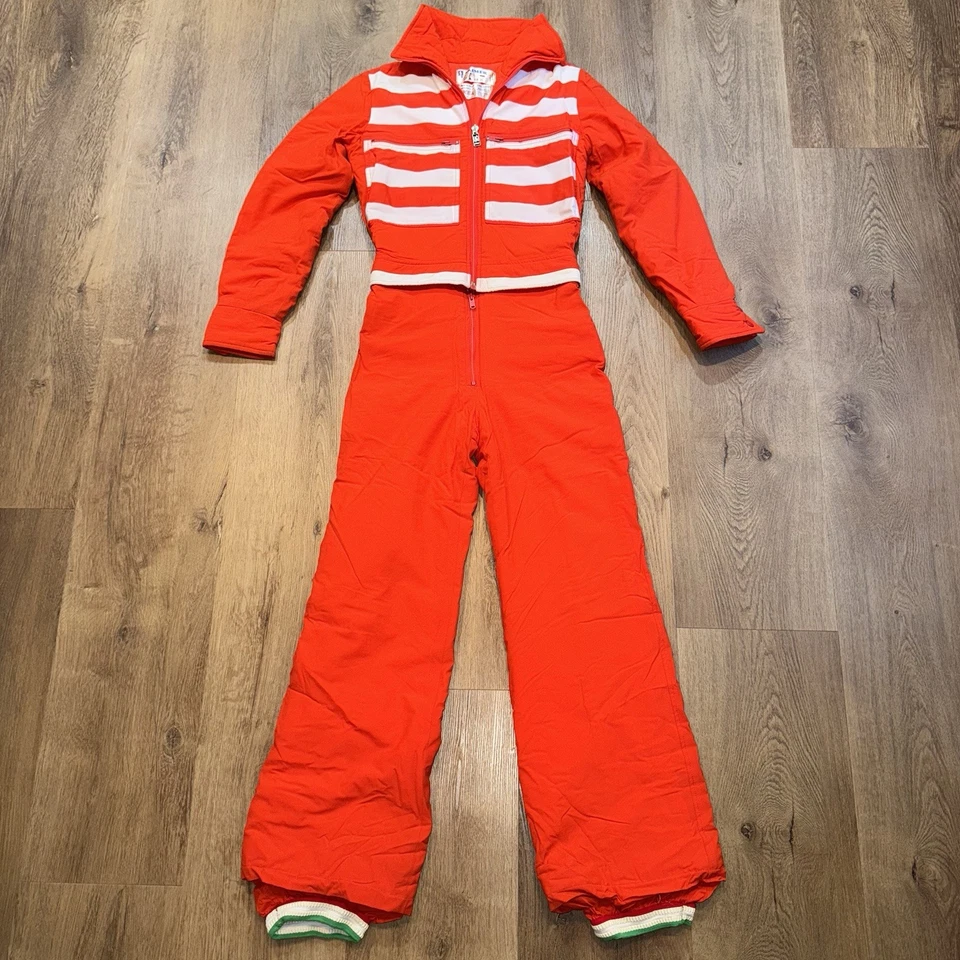 De Colección Años 60 70 Skea Traje de Esquí Para Mujer 4 Una Pieza Traje de Nieve Nieve Babero Chaqueta Abrigo Mod Foto 1 de 4