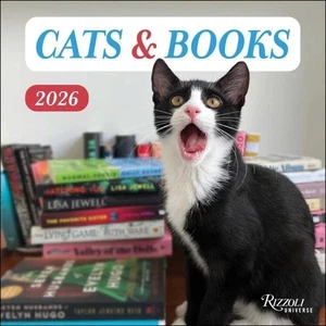 Cats and Books 2026 Wall Calendar by Rizzoli Rizzoli Universe (2025, Calendar) - Picture 1 of 1
