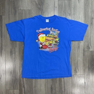 T-shirt Walmart vintage vacanze di Natale adulto taglia XL blu Rudolph faccina sorridente - Foto 1 di 13