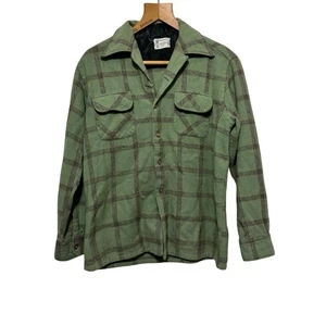 Camicia vintage Towncraft Penneys lana a quadri con bottoni manica lunga grande campeggio USA - Foto 1 di 4