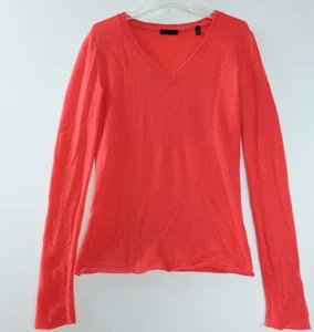 EUC ATM 100% Kaschmir V-Ausschnitt Pullover XS korallenrot orange - Bild 1 von 5