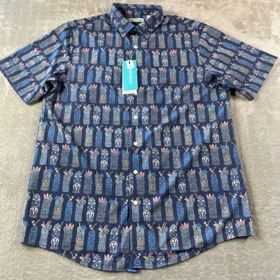 Caribbean Isle Breeze Shirt Mens XLT Tall Tiki Cocktail Resort Beach Vacation - Image 1 of 4