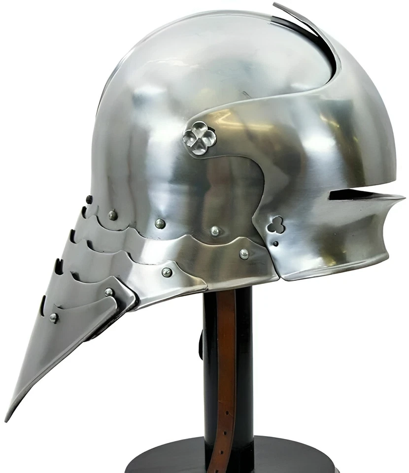 MARITIME TREASURES Medieval Style Steel Sallet Helmet | Knight Armor Collectible Halloween