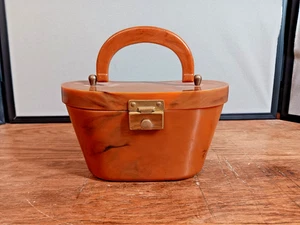 Vintage 1950's Hardy Lucite Butterscotch Handbag - Picture 1 of 16
