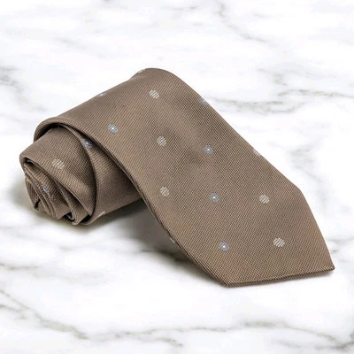 Ermenegildo Zegna Mens Luxury Silk Tie Dots - Image 1 of 4