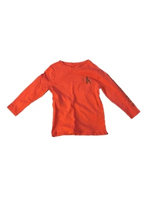 Camiseta Roja Calvin Klein Manga Larga Niños 4T - Informal y Cómoda Foto 1 de 4