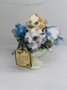 Visconti Mollica Capodimonte Ceramic Flower Bouquet – 6.5” – Italy - Centerpiece - Picture 1 of 4