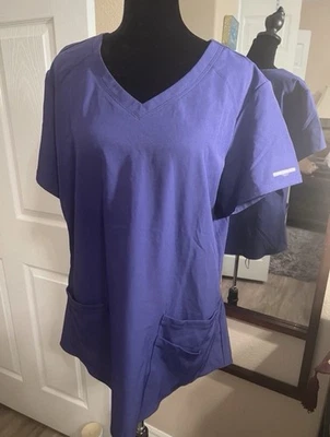 Skechers v neck purple scrub top  Size large women Scrubs medical uniform - Image 1 of 4