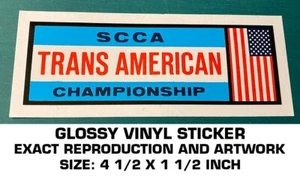 SCCA TRANS AMERICAN CHAMPIONSHIP VINYL DECAL STICKER-SPORTS CAR CLUB OF AMERICA - Picture 1 of 2
