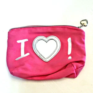 Avon Kosmetiktasche rosa Canvas Reisetasche Reißverschluss Etui I Herz Barbiecore - Bild 1 von 2