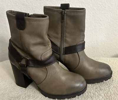 Botas de combate Charlotte Russe para mujer talla 9 marrón con cremallera al tobillo WesternCore Foto 1 de 4