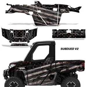 AMR UTV Graphics Decals for Polaris Ranger 1000 XP W/DRS 2 DR 2018-24 Subdued - Picture 1 of 3