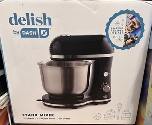 Delish by DASH Compact Stand Mixer 5 Speeds, 3.5 Quart Bowl, 350 Wt.- Black New - Picture 1 of 4