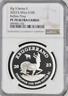 South Africa: Krugerrand 1oz Fine Silver “Buffalo Privy” of 2023 Proof 70 NGC