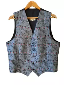 John & Lois Size L Mens Mickey Mouse Co. Vintage Jacquard Vest Waistcoat - Picture 1 of 14